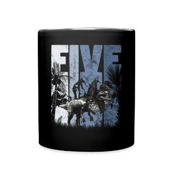 Dilophosaurus 5 ans Dino 5ème anniversaire - Mug uni - noir - Devant