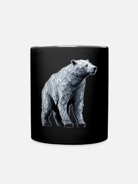 Eisbär Polygon LIne Art - Tasse einfarbig - Schwarz