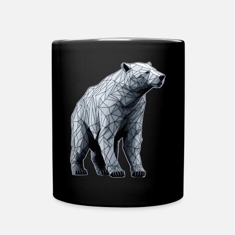 Eisbär Polygon LIne Art - Tasse einfarbig - Schwarz