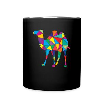 Camel Polygon Desert Art - Full Colour Mug - black - Front