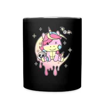 Kawaii Gothic Unicorn Pastel Gothic Goth - Full Colour Mug - black - Front