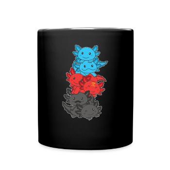 Polyamory Flag Gay Pride LGBTQ Axolotl - Tasse einfarbig - Schwarz - Vorne