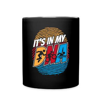 It's In My DNA Training Triathlonrad Triathlet - Tasse einfarbig - Schwarz - Vorne