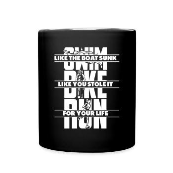 Swim Bike Run Triathlon Bike Triathlete Training - Full Colour Mug - black - Front