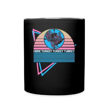 Drôle de chasse à la dinde Chasseur de dinde Rétro - Mug uni - noir - Devant