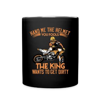 Funny motocross slogan for the motorsport king - Full Colour Mug - black - Front