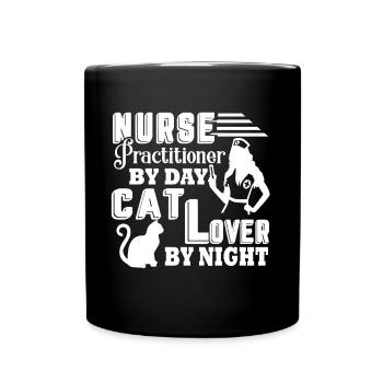 Nurse Practitioner Nurse Practitioner Cat Lover - Full Colour Mug - black - Front
