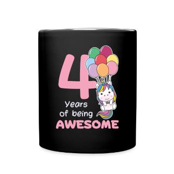 Licorne pour les enfants de 4 ans de quatre ans - Mug uni - noir - Devant