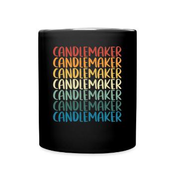 Bunte Kerzenherstellung retro - Tasse einfarbig - Schwarz - Vorne