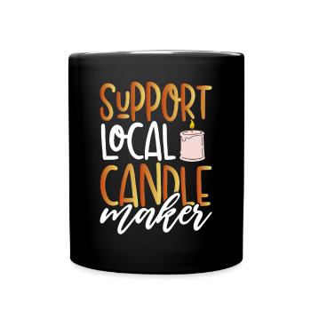 Support local candle makers - Full Colour Mug - black - Front