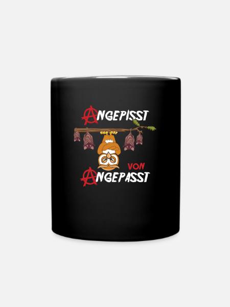 Angepisst von Angepasst Be Different Eule Anarchie - Tasse einfarbig - Schwarz