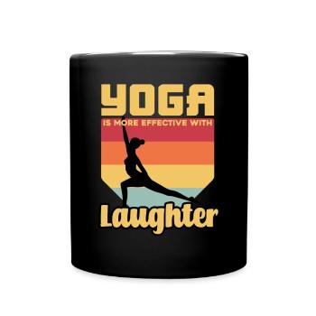 Yoga Is More Effective With Laughter - Full Colour Mug - black - Front