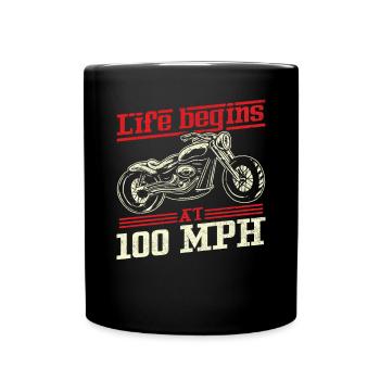 Motorcycle Rider Motorbike - Full Colour Mug - black - Front
