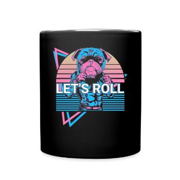 Funny Jiu Jitsu BJJ Retro - Full Colour Mug - black - Front