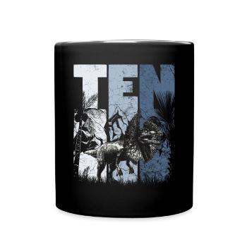 Dilophosaurus 10 ans Dino 10e anniversaire - Mug uni - noir - Devant