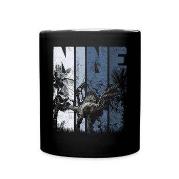 Spinosaurus 9 years old Dino 9th birthday - Full Colour Mug - black - Front