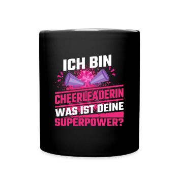 Cheerleading Cheerleaderin Superpower - Tasse einfarbig - Schwarz - Vorne