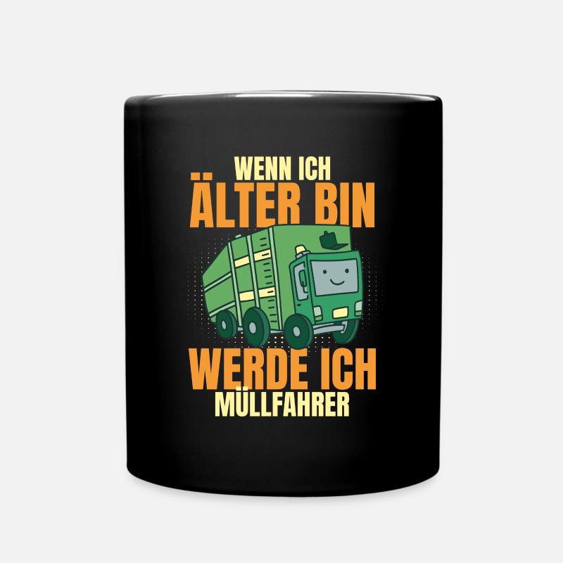 Nachwuchs Müllmann Müllabfuhr - Tasse einfarbig - Schwarz