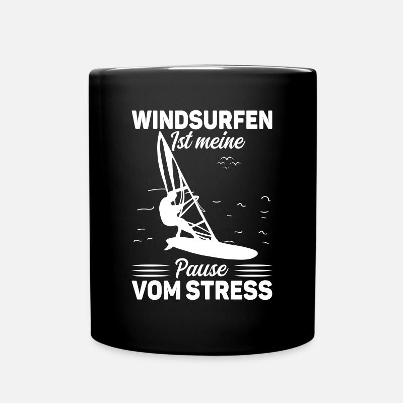 Windsurfen ist meine Pause vom Stress Windsurfer - Tasse einfarbig - Schwarz