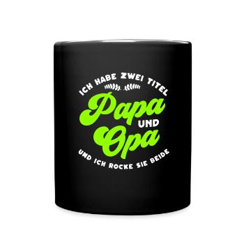 Papa Opa Vatertag Geschenk Weihnachten Funshirt - Tasse einfarbig - Schwarz - Vorne