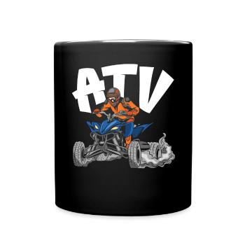 ATV Lover Quad Bike ATV Outdoor Mudding Offroading - Full Colour Mug - black - Front