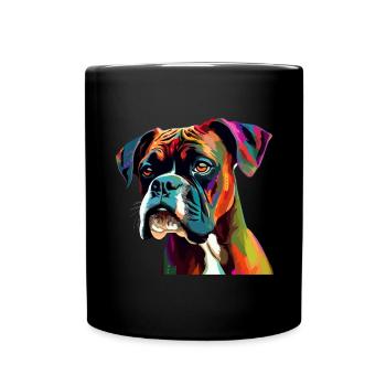 Boxer Dog Colorful - Full Colour Mug - black - Front