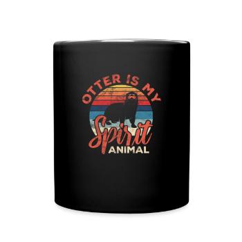Loutre - Mug uni - noir - Devant
