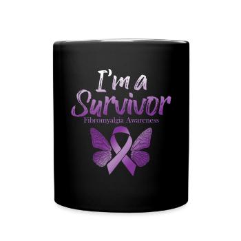 Ich Bin Ein Überlebender Fibromyalgie-bewusstsein - Tasse einfarbig - Schwarz - Vorne