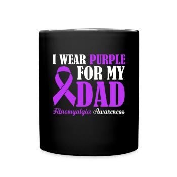 Fibromyalgia Awareness I Wear Purple For - Full Colour Mug - black - Front