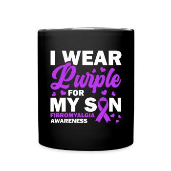 Fibromyalgia Awareness I wear purple for - Full Colour Mug - black - Front