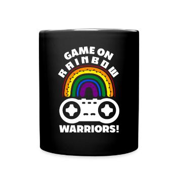 Game on, rainbow warriors! Gay Lesbian Pride - Tasse einfarbig - Schwarz - Vorne