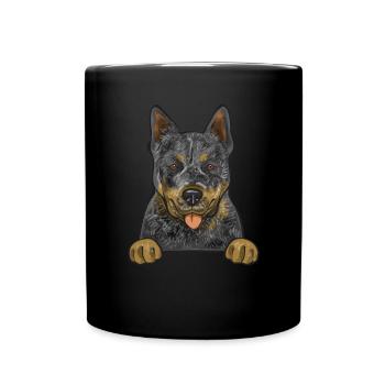 Australian Cattle Dog Red Blue Heeler - Tasse einfarbig - Schwarz - Vorne