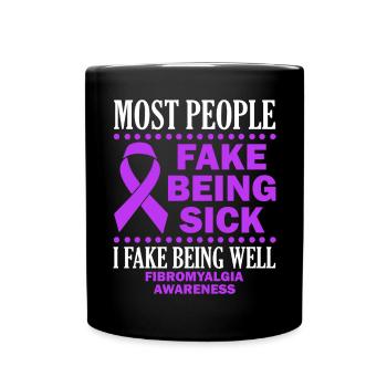 Most people pretend to be sick - Full Colour Mug - black - Front