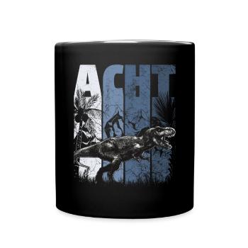 Tyrannosaurus 8 Jahre Alt Dino 8. Geburtstag - Tasse einfarbig - Schwarz - Vorne