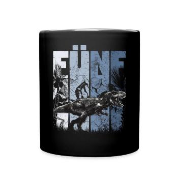 Tyrannosaurus 5 Jahre Alt Dino 5. Geburtstag - Tasse einfarbig - Schwarz - Vorne
