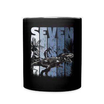 Tyrannosaurus 7 ans Dino 7ème anniversaire - Mug uni - noir - Devant