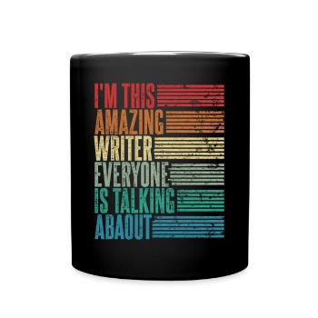 Writer Writer Gift Retro - Full Colour Mug - black - Front