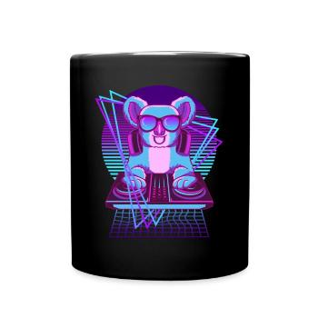 Vaporwave Koala DJ Pult Koala - Tasse einfarbig - Schwarz - Vorne