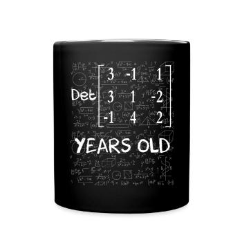 47. Geburtstag 47 Jahre Matrixdeterminante - Tasse einfarbig - Schwarz - Vorne