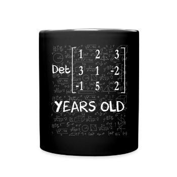 52. Geburtstag 52 Jahre Matrixdeterminante - Tasse einfarbig - Schwarz - Vorne
