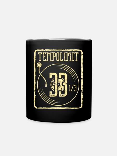 Vinyl Schallplatten Lustiges Plattenspieler - Tasse einfarbig - Schwarz