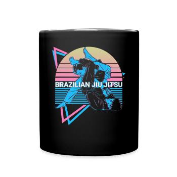 Lustiges Jiu Jitsu BJJ Retro - Tasse einfarbig - Schwarz - Vorne