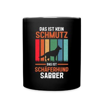 Hund Schäferhund - Tasse einfarbig - Schwarz - Vorne