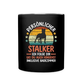 Hund Staffy - Tasse einfarbig - Schwarz - Vorne
