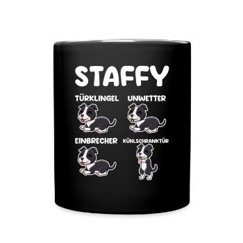 Hund Staffy - Tasse einfarbig - Schwarz - Vorne