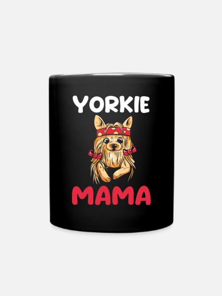 Hund Yorkie Mama - Tasse einfarbig - Schwarz