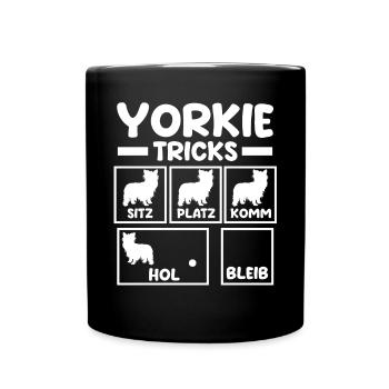 Hund Yorkie - Tasse einfarbig - Schwarz - Vorne