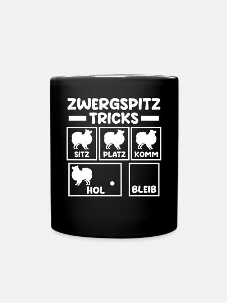 Hund Zwergspitz - Tasse einfarbig - Schwarz