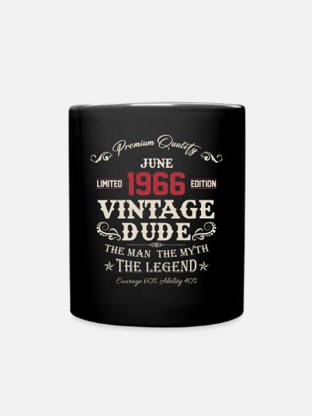 Juni 1966 Vintage Geburtstag Geschenk - Ensfarvet krus - sort