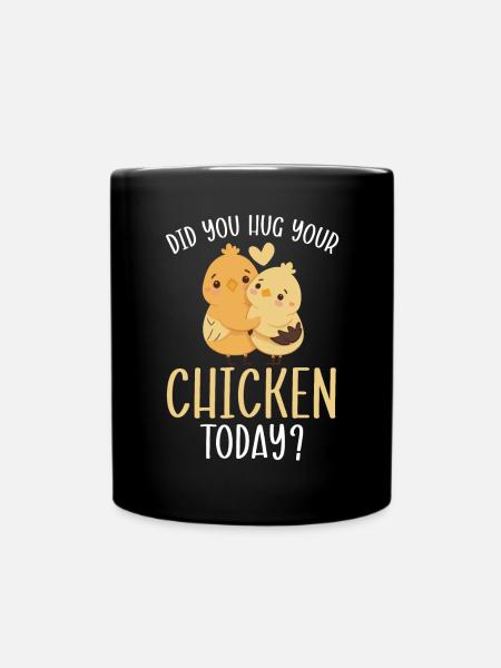 Hühnerbauer Hühnerflüsterer Bauernhoftier - Tasse einfarbig - Schwarz